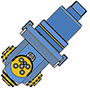 BMT BOLT PATTERN 69x71 UNIVERSAL DRILLING MILLING HEAD ER16 L=109 NAKAMURA SUPERMILL WT150